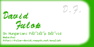 david fulop business card